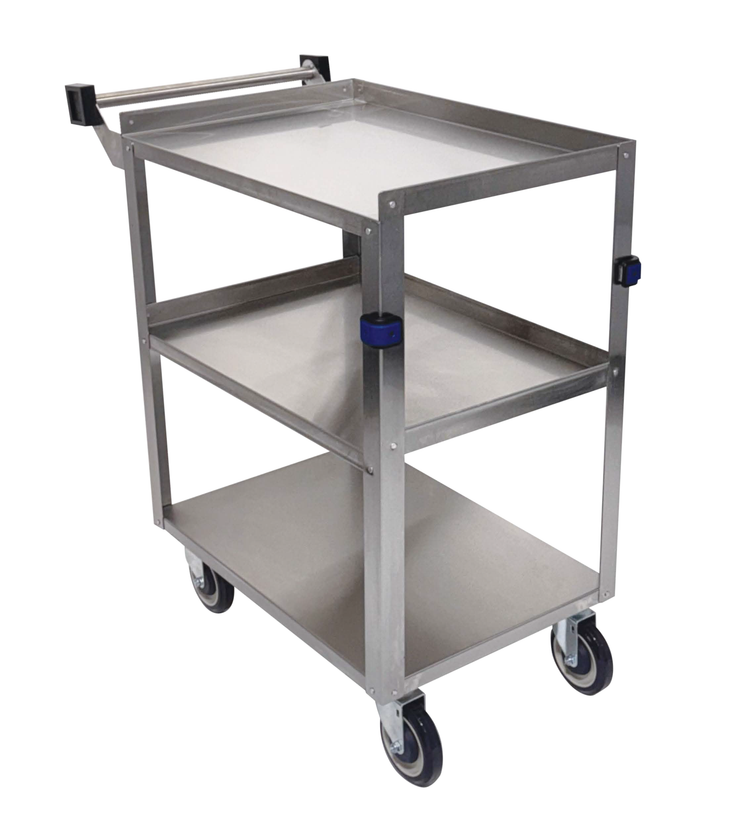 Product image #5 for Channel Stainless Steel 3-Shelf Utility/Bussing Cart, 31 x 19 x 34 Inches, 350 lb Capacity