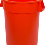Thumbnail image #1 for CFS Brands Bronco 34103224 Round Waste Container, 32 Gallon, Orange, 27.9"H x 21.43" Diameter Case of 4