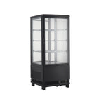 Thumbnail image #1 for CAC China RFCS-39BK Refrigerated Bakery Display Case, 3.04 cu. ft., 17"W x 17"D x 39"H, Two-Sided Glass Doors, 3 Adjustable Shelves, LED Lighting