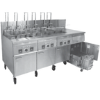 Thumbnail image #1 for Keating of Chicago Safe & Easy SE24CF Central Fryer Filter with Cabinet, 24-Inch, 6-Fryer Capacity, 160-lb Oil Capacity, Stainless Steel