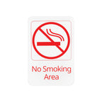 Thumbnail image #1 for CAC China SCE9-NM05 No Smoking Area Compliance Sign, English, 6" x 9", White Heavy-Duty Plastic, Self-Adhesive Case of 72