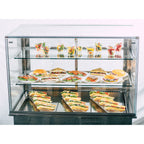 Thumbnail image #1 for RPI Industries Vienna VICD2-27-R-SQ-SC-INS-FRL Refrigerated Display Case, 31-1/2"W, 2 Adjustable Shelves, Self-Contained, Stainless Steel