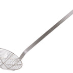 Thumbnail image #1 for JB Prince U622 14 Stainless Steel Spiral Wire Skimmer, 5-1/2" Round Bowl, 15"L, Hook Handle
