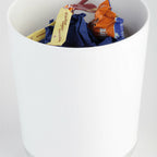 Thumbnail image #1 for Libbey APS Germany - Garbage Bin APS 00019 Round Table Waste/Cutlery Bin, 44 oz., Stackable, White SAN with Chrome Bottom