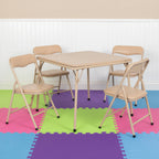 Thumbnail image #2 for Flash Furniture JB-9-KID-TN-GG Kids' Square Folding Table and Chair Set, 24 x 24 x 20-1/4 in, Tan Vinyl, 4 Chairs