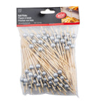 Thumbnail image #1 for TableCraft Products Cash & Carry 12584 Bamboo Ball Picks, 4.5-inch, Silver Case of 120