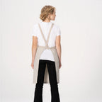 Thumbnail image #2 for Chef Works ABS04-ECR-0 Canvas Bib Apron, Ecru, 80% Recycled Polyester/20% Cotton, Detachable Snap Straps, Two Hip Pockets