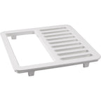 Thumbnail image #1 for AllPoints Foodservice Parts & Supplies 1171343 Floor Sink Drain Grate, Half, White Enamel-Coated Cast Iron, 8-7/8 Inch