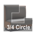 Thumbnail image #1 for ATSMFG ATS AT&S-ATQ-KR42-P GR5/COM Single Three-Quarter Circle Restaurant Booth, 48" Long, Upholstered, Plain Back