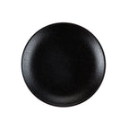 Thumbnail image #1 for CAC China MOT-R16-BLK Round Porcelain Plate, 10-1/2", Lava Glaze Matte Black 1 Dozen