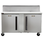 Thumbnail image #1 for Traulsen Dealer's Choice CLPT-6016-SD-RR-LK Two-Section Stainless Steel Prep Table Refrigerator, 60-Inch, 2 Doors, 16-Pan Capacity