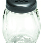 Thumbnail image #1 for TableCraft Products 260BK Glass Cheese Shaker with Perforated Swirl Design and Black Top Case of 12