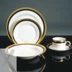 Thumbnail image #2 for Ten Strawberry Street Sahara Black SAH-3BK 9-Inch China Rim Soup Bowl, 8 oz. Case of 24