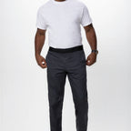 Thumbnail image #1 for Chef Works PBN01-CHR-2XL Men's Slim Chef Pants, Charcoal, 2XL, Elastic Waistband, 65/35 Poly-Cotton