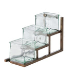 Thumbnail image #1 for Cal-Mil Sierra 4304-84 3-Tier Steel Condiment Jar Display with 3 Glass Jars, Brown
