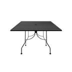 Thumbnail image #1 for Oak Street Boardwalk OB3636-STD Indoor/Outdoor Square Table, 36 x 36 in, Standard Height, Rolled Steel Top, Umbrella Hole, Steel Base, Black