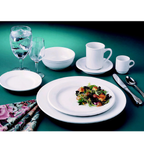 Thumbnail image #2 for Libbey Porcelana 840-440R-11 Porcelain Plate, 11 in., Round, Wide Rolled Rim, Bright White