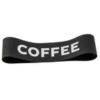 Thumbnail image #1 for TableCraft 13695 Airpot Band, Silicone, Black with White “COFFEE” Lettering, 5"W x 5"D x 2"H Case of 600