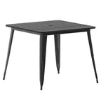 Thumbnail image #1 for Flash Furniture JJ-T14619-90-BKBK-GG Square Outdoor Restaurant Table, 36"W x 36"D x 30"H, Black Resin Top, Steel Base