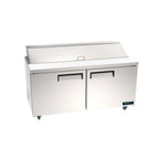 Thumbnail image #1 for MVP Group Kool-It Infinity KIN60MSP-HC Two-Door Stainless Steel Mega Top Sandwich/Salad Prep Table, 24-Pan, 60-1/5" Wide