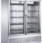 Thumbnail image #1 for Dukers Appliance Co., USA Ltd. D55R-GS2 Two-Section Glass-Door Reach-In Refrigerator, 41.62 cu. ft., Bottom-Mount, Stainless Steel