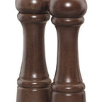 Thumbnail image #1 for Chef Specialties Professional Series Windsor 08100 Salt Shaker and Pepper Mill Set, 8" High, Walnut Finish, Stainless Steel Grinding