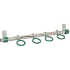 Thumbnail image #1 for AllPoints Foodservice Parts & Supplies 136125 Wall-Mounted Steel Mop Holder, 18-Inch, 4 Movable Hanger Hooks