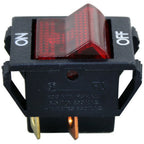 Thumbnail image #1 for AllPoints Foodservice Parts & Supplies 421714 ON/OFF Rocker Switch, 1/4" Tab Terminal, Black with Light