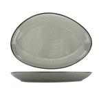Thumbnail image #1 for International Tableware Luna LU-118-AS Oval Stoneware Platter, 11-1/2 x 8 x 1-3/8 in, Ash Reactive Glaze 1 Dozen