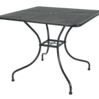 Thumbnail image #1 for JustChair Manufacturing TTG-MESH-3030-BLK Outdoor Square Mesh Steel Table, 30 x 30 in, Umbrella Hole, Black