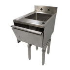 Thumbnail image #1 for NBR Equipment UW-1-1012-1221-TDV Freestanding Underbar Hand Sink, 12"W x 21-1/4"D x 32-1/2"H, 10" x 12" x 6" Bowl