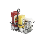 Thumbnail image #1 for G.E.T. Clipper Mill 4-31696 4-Compartment Iron Condiment Caddy, Black, 8 x 6-1/2 x 9 Inch Case of 12
