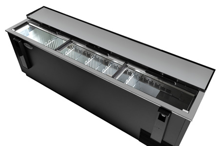 Product image #6 for KoolMore 95-Inch Black Commercial Bottle Cooler with 3 Sliding Doors and Built-In Opener, 30 Cu. Ft.
