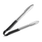 Thumbnail image #1 for New Star Foodservice Inc. 35742 12-Inch Stainless Steel Utility Spring Tongs with Black Vinyl-Coated Handle Case of 6