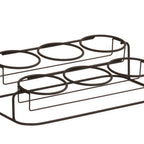 Thumbnail image #1 for Cal-Mil Madison 22601-32-13 6-Section Black Wire Condiment Caddy with 3 32 oz Jars, 19"W x 11"D x 5-1/4"H