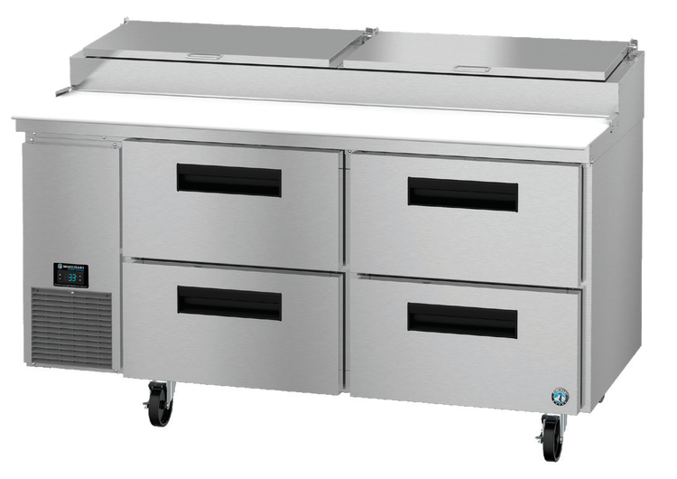 Product image #6 for Hoshizaki Steelheart PR67B-D4 67 Inch Two-Section Pizza Prep Table with Drawers