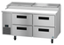 Thumbnail image #6 for Hoshizaki Steelheart PR67B-D4 67 Inch Two-Section Pizza Prep Table with Drawers