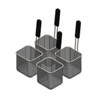 Thumbnail image #1 for Arcobaleno Pasta Equipment APCB8SET4 4-Piece Size #8 Square Stainless Steel Pasta Cooker Basket Set, 454–680 g Capacity Each