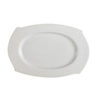 Thumbnail image #1 for CAC China Philadelphia PHA-13 Rectangular Porcelain Platter, 11-3/4" x 7-3/4", Wavy, Super White 1 Dozen