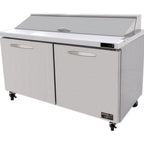 Thumbnail image #1 for MVP Group LLC Kool-It Signature KST-60-2 Two-Section Sandwich/Salad Prep Table, 2 Solid Doors, 16-Pan Capacity, Stainless Steel, 60.4"W