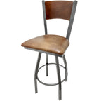 Thumbnail image #1 for Oak Street SL2150CCS-1S-P Swivel Bar Stool with Birch Plain Back and Steel Frame