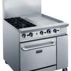 Thumbnail image #2 for Dukers Appliance Co., USA Ltd. DCR36-2B24GM 36-Inch Gas Range with 2 Open Burners, 24-Inch Griddle, Standard Oven, Stainless Steel Exterior