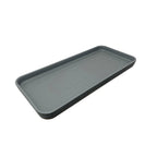 Thumbnail image #1 for G.E.T. RS-136-GRM/BKM . . Rectangular Melamine Roca Plate, 13 x 6 in, Gray Matte Interior and Black Matte Exterior 1 Dozen