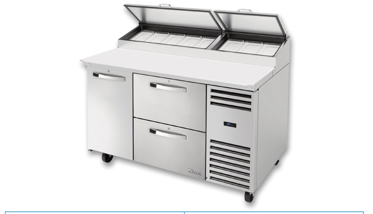 Product image #1 for True SPEC Series 60.25-Inch Pizza Prep Table with 1 Door and 2 Drawers