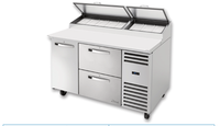 True SPEC Series 60.25-Inch Pizza Prep Table with 1 Door and 2 Drawers