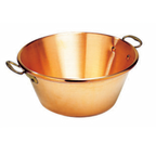 Thumbnail image #1 for Matfer Bourgeat 304042 Jam Pan, 16-3/4 qt., 16-1/2" Diameter x 7-1/8"H, Extra-Heavy Solid Copper, Bronze Handles