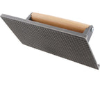 Thumbnail image #1 for AllPoints Foodservice Parts & Supplies 1371021 Cast Iron Steak Weight with Hardwood Handle, 4-3/8" x 8-3/4"