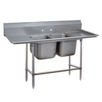 Thumbnail image #1 for Advance Tabco Regaline 94-62-36-36RL 2-Compartment Stainless Steel Sink with Left & Right Drainboards, 24 x 18 in Compartments, 14 in Deep