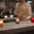 Thumbnail image #4 for Sterno 80560 Cylinder Glass Candle Lamp, Gold, 4-1/2"H x 3" Diameter, for Liquid Wax or Flameless Candles