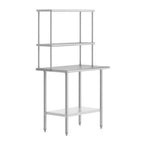 Thumbnail image #1 for Flash Furniture NH-WT-2436-OSH-GG Portable Prep & Work Table, 36"W x 24"D, 18-Gauge Stainless Steel Top, Galvanized Undershelf